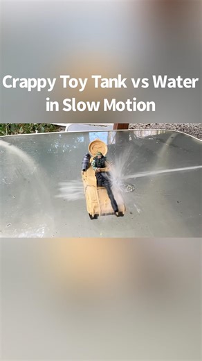 Crappy Toy Tank vs Water in Slow Motion | #slowmo #tank