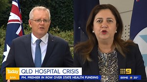 19K views · 186 reactions | "This is a shakedown. It's sort of mafia-style tactics." Queensland's health crisis has become the centre of a political row between Scott Morrison and Annastacia Palaszczuk, the PM accusing the premier of extortion "shakedown politics". #9Today | TODAY | Facebook