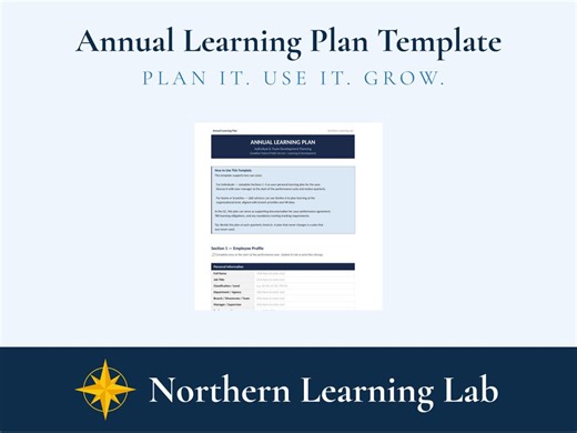 Annual Learning Plan Template | Individual & Team | Learning and Development Template | Canadian Federal Public Service | Word Document - Etsy