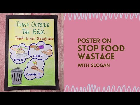 Poster On Stop Food Wastage With Slogan | Easy Poster Drawing For Kids