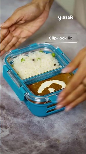 Glasafe Glass Compartment Tiffin box for Office & School | Leakproof, & Easy to Carry Lunch Box