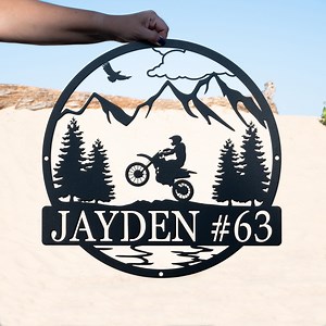 Personalized Dirt Bike Outdoor Metal Wall Art | Motocross Decor Dirt Bike Decor | Biker Name Metal Sign | Motorcycle Biker Gift | Dirtbike - Etsy