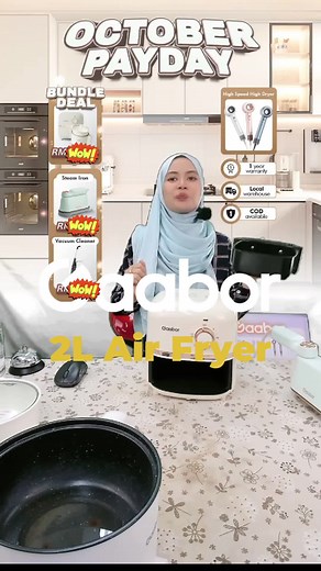 With the Gaabor 2L Air Fryer, enjoy quick, easy cooking that saves you time on every meal.😘😘😘 #gaabor#gaabormy#airfryer#miniairfryer#airfryerrumah