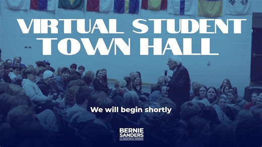 LIVE: Join me for a town hall with Vermont high school students. We will hear from students about the issues that matter most to them, the challenges they face, and how we can address the needs of young people in Vermont and across our country. | U.S. Senator Bernie Sanders