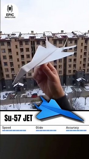 How to make a Super Fighter Su-57 JET 🚀ORIGAMI EASY- Paper Airplane Tutorail FlyFar 500 FEET