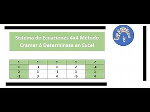 Sistema de Ecuaciones 4x4 Método Cramer ó Determinante en Excel