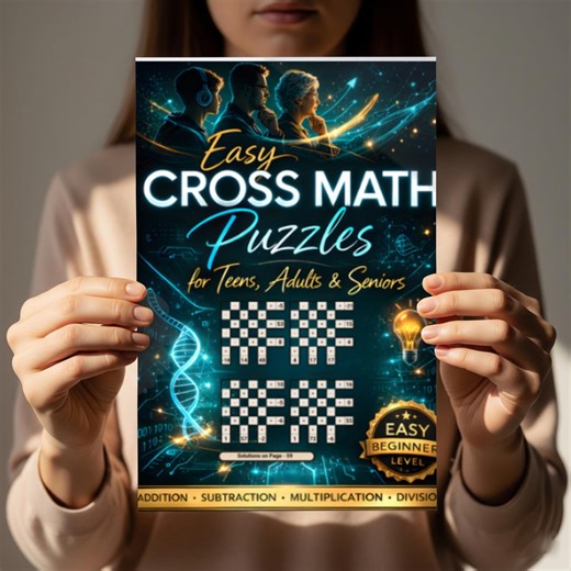 Easy Cross Math Puzzles for Beginners, Large Print Brain Teasers and Math Logic Games for Seniors, Teens, Adults, Printable PDF - Etsy
