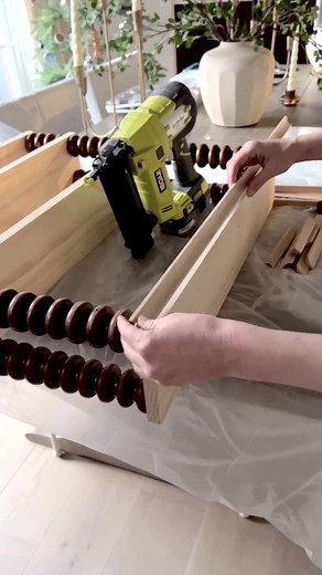 Retique It is such a game changer! I used multiple coats of the Pickled Oak to get the coverage I needed, then I brushed on a water based stain over top in the color Dark Walnut. #fauxwood #diyhomeprojects | Champagne Chaos