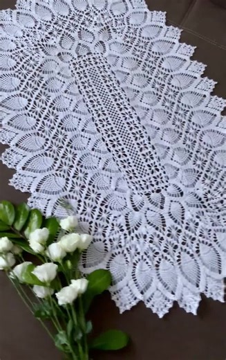 Crochet Pattern for Table Cloth -doilies Crochet Pattern - Crochet Pineapple Table Runner - Oval Doily Crochet Pattern - Instant Download - Etsy