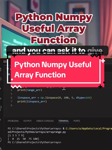 Python Numpy Useful Array Function #LearnPython #datasciencetok #techkeysx #PythonForBeginners #LearnToCode