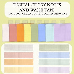 Digital Sticky Note and Tape Stickers (multicolour), Stickers for Goodnotes and Other Documentation Apps, Simplistic Digital Decor Stickers - Etsy