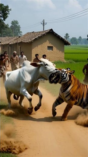 “Tiger’s Surprise Attack on a Cow!”🙀TigerAttack #WildlifeAttack #CowVsTiger #NatureAttack