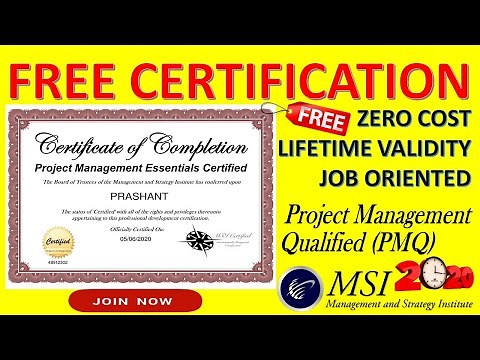 FREE Project Management Certification to do in 2022 by MSI, USA | Free online course