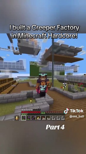 Building a Creeper Factory in Minecraft Hardcore