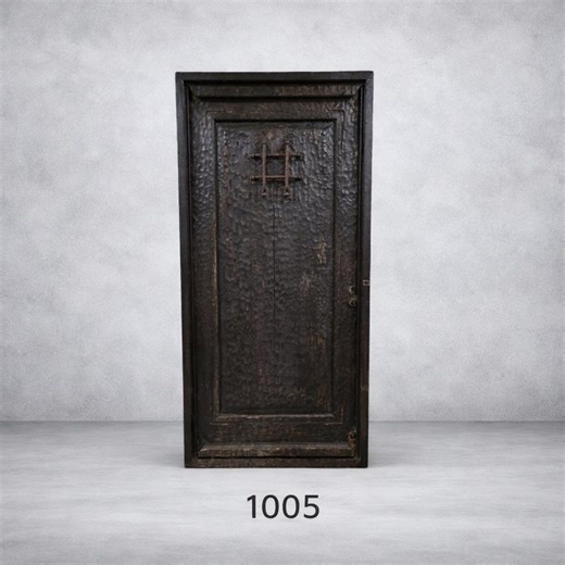 Handcrafted Rustic Cedar Door, Antique Replica Exterior Entryway, Custom Size, Hand-Forged Iron