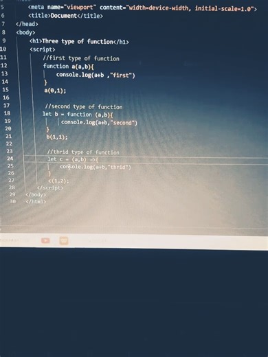 Function in JavaScript #webdevelopment #coding #html #javascript