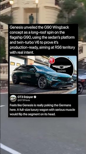 Genesis unveiled the G90 Wingback concept as a long-roof spin on the flagship G90