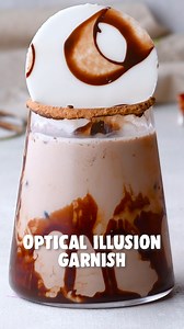 This optical illusion chocolate garnish is more than meets the eye! 👁️🍫🎩 | So Yummy