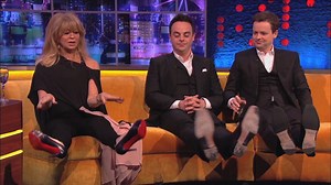 Goldie Hawn has a technique to work out the muscles in your feet, whilst sitting down! #TheJRShow | The Jonathan Ross Show