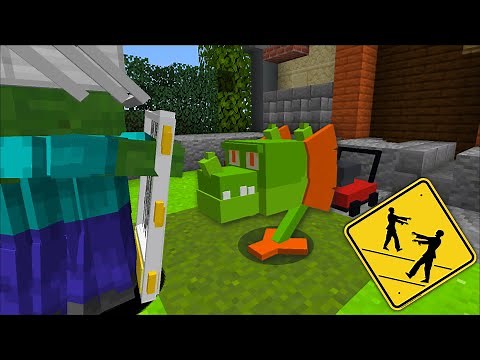 Minecraft EXTREME PLANTS VS ZOMBIES CHALLENGE MOD / DEFEND YOUR HOUSE !! Minecraft Mods