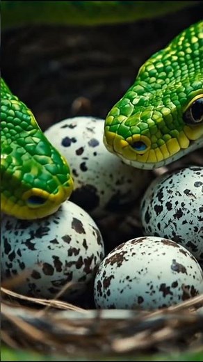 Green Snake Eating Bird Eggs | Amazing Nature Moment Caught on Camera #greensnake #wildlife #snake