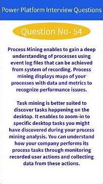 Power Apps Interview Questions | Process mining and Task mining in Process Advisor