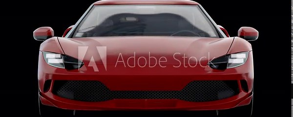 A high-end luxury sports car races forward in a smooth, seamless alpha loop with full transparency.