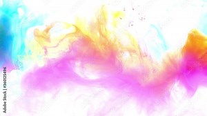 4K , Color paint drops in water , Colorful ink in water, 4K footage