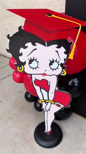 Custom Betty Boop Graduation Cutout and Balloon Garland