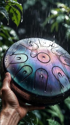 Rain Is Playing This Drum Perfectly 🌧️🥁 #rainsound #steeltonguedrum #asmr #relaxing