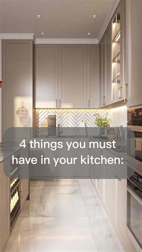 4 things you must have in your kitchen: 1. Appliance Garage: Keep your kitchen countertops clutter-free with an appliance garage. This sleek storage solution hides away small appliances like toasters and blenders, keeping them accessible yet out of sight when not in use. 2. Pantry Units: Maximize your kitchen storage space with pantry units. From canned goods to dry ingredients, these shelves provide ample room to organize and store all your essentials, making meal prep a breeze. 3. Cutlery Draw