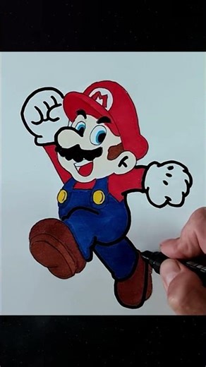 Drawing MARIO from Super Mario — easy step by step! 🍄❤️ #mario #drawing #nintendo