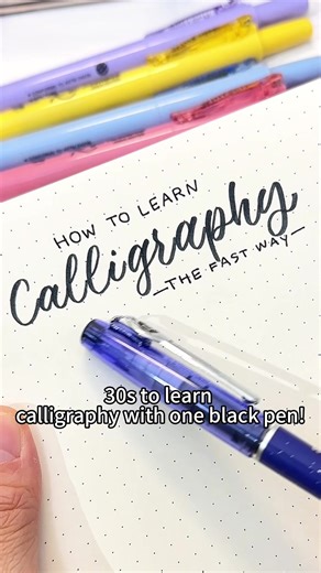 30s to learn calligraphy with one black pen!😍😍😍#bujo #doodle #bujoinspiration #pentok #pen
