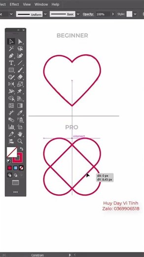 Cách dễ dàng để làm trái tim - Học Ai Vĩnh Lộc – Illustrator Liên Ấp 1234