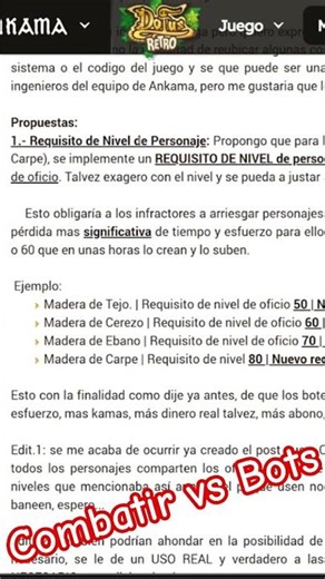 combate contra los bots de recolección en Dofus Retro