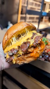The Dad box… pulled pork loaded fries, sticky Korean chicken grilled cheese, buffalo tenders with creamy ranch, hot honey and bacon tots, coleslaw and a double smash burger. Available at Munch Box and Munchbox at the Marquis Pub | dadthedish