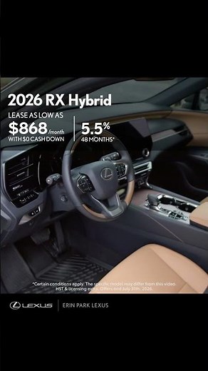 2026 Lexus NX, RX Hybrid & RX Exclusive Lease Offers | Erin Park Lexus