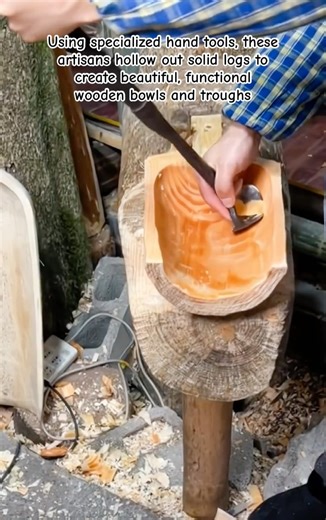 The Art of Hand-Carved Wooden Bowl #woodcarving #handicraft #woodwork #traditionalart #craftsmanship