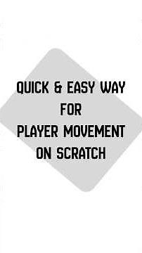 Quick & Easy way for player Movement on scratch #Shorts