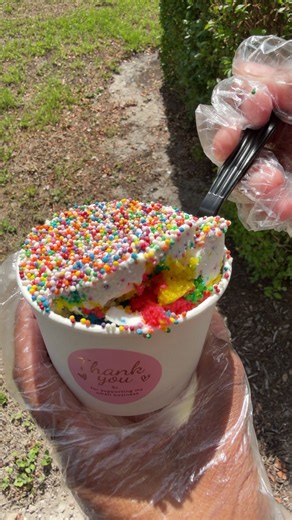 Need this recipe? We have to put our spin on this viral dot cake cup! Grab a free copy, link in bio This fun, easy summer dessert is a must-try and you can switch it up with any flavor you like. Don’t miss out, grab your copy today! #dotcake #confetticakecup #sweettreatsbygloria #tyedyedotcakecup