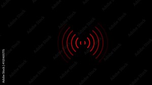 wireless signal technology icon in red color animation. technology wireless signal.4k motion graphic animation
