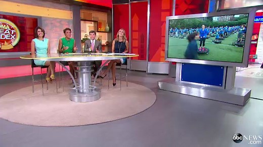 Hundreds Participating in a Trampoline World Record