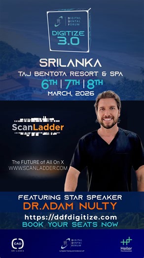 The future of digital dentistry is here. Digitize 3.0 brings global expertise to Sri Lanka with Dr. Adam Nulty leading the way. 📍 Taj Bentota Resort & Spa 🗓 6th–8th March 2026 Book your seat now. 🔗 dddigitize.com #Digitize3 #DigitalDentistry #ScanLadder #DentalConference2026 #DrAdamNulty | Burzin Khan