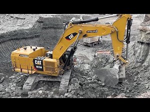 Caterpillar 6015B Excavator Loading Mercedes & MAN Trucks - Sotiriadis Mining Works