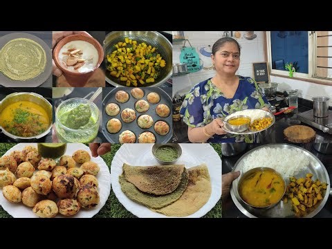 #3 induction cooktop cooking +Breakfast & Dinner🍱suji appe🌺lassi🌺moongdal cheela🌺dal fry🌺hari chatni