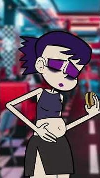 Goth girl gets a stuffed belly from burgers #shorts