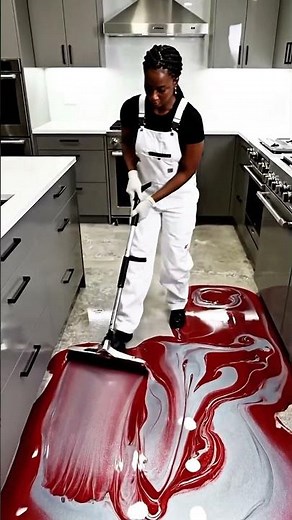 Luxury Red & Silver Epoxy Kitchen Floor Final Reveal | Stunning Metallic Epoxy Finish
