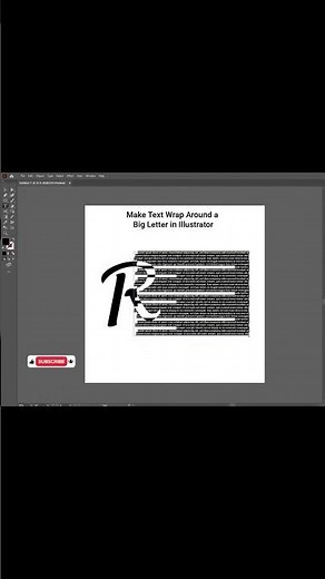 Wrap Text Around a Big Letter in Illustrator | Quick Tutorial