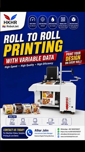 Roll-to-Roll Digital Printing Machine with Variable Data | Labels & Flexible Packaging | RobotJet