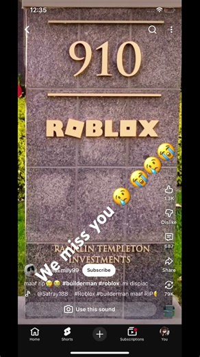 #sad #builderman #roblox we miss you and we love you